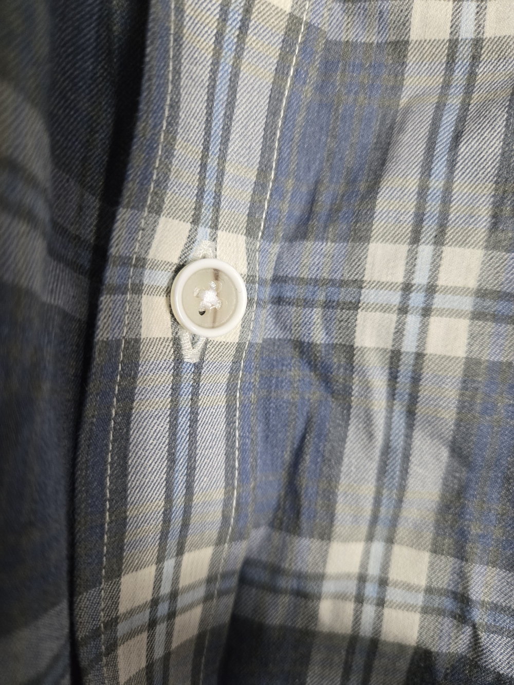 Ledbury Osmond Blue Plaid Button Down Shirt Spread Collar Cotton 15.5 Medium - Picture 7 of 10